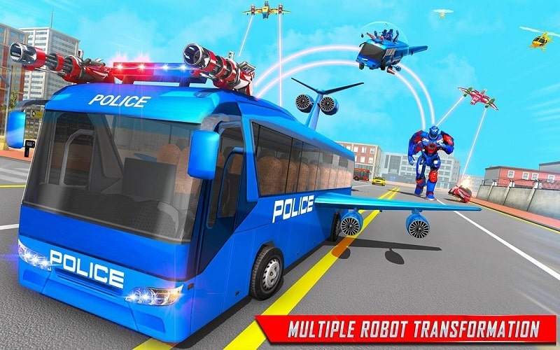 Flying Bus Robot Car Game 3d apk free