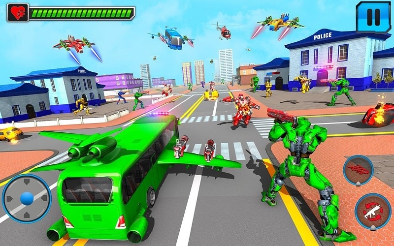 Flying Bus Robot Car Game 3d mod