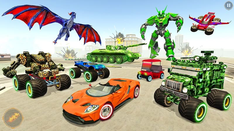 Bull Robot Car Transforming Games mod apk